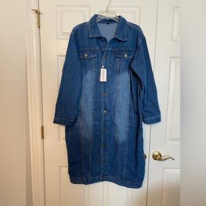 Jofemuho classic long jean jacket